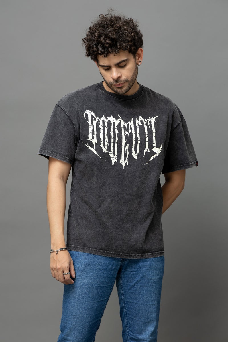 Go Devil Printed Dark Grey T-Shirt for Men - Image 1